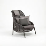 SOLARA Nordic Outdoor Rattan Lounge Chair PE Rattan Thickened Aluminium Frame for Patio Balcony Garden - Black