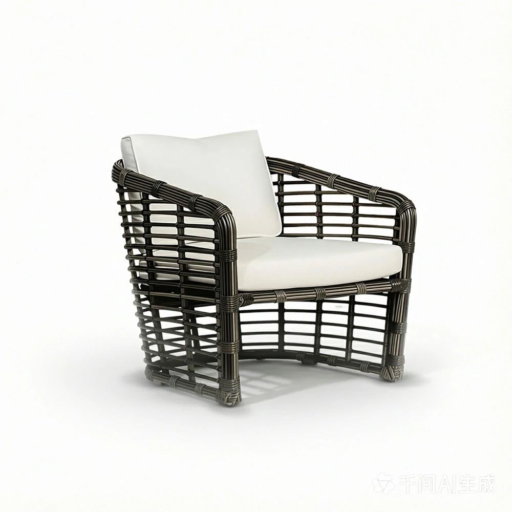SOLARA Outdoor PE Rattan Lounge Chair Handwoven Design Aluminium Frame Waterproof Cushions for Patio Balcony Garden