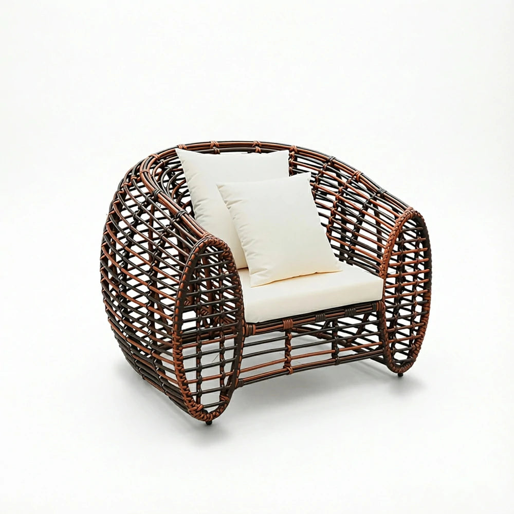 SOLARA Outdoor PE Rattan Lounge Chair Eco-Friendly Handwoven Design Weather-Resistant for Patio Garden Poolside