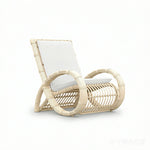 SOLARA Nordic Outdoor Rattan Chair Handwoven PE Rattan Waterproof Cushion for Balcony Patio Garden and Lounge Space