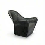 SOLARA Outdoor Woven Lounge Chair High-Rebound Cushion Breathable Backrest for Patio Terrace Indoor Lounge - Black