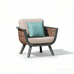 SOLARA Outdoor Wicker Sofa All Aluminium Frame AXVISION Waterproof Fabric for Courtyard Patio Garden and Leisure Space