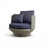 SOLARA Outdoor Rope Lounge Chair Thickened Aluminium Frame Waterproof Fabric for Patio Balcony Garden
