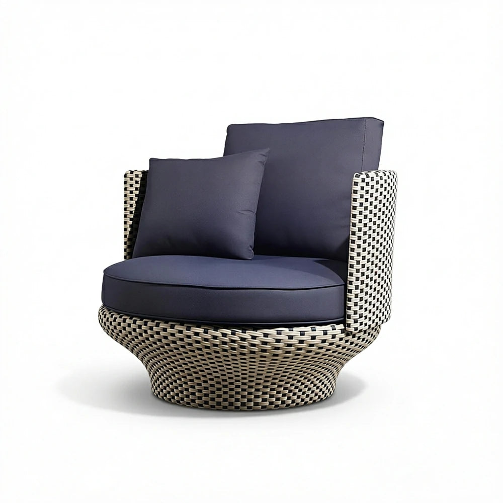 SOLARA Outdoor Rope Lounge Chair Thickened Aluminium Frame Waterproof Fabric for Patio Balcony Garden