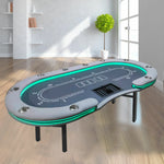 VERSA Foldable - Layout Premium Poker 213/240/260cm with Multi-Player Table LED - Game Home Lights Edition, Blue&Grey