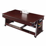 VERSA 4-in-1 7/8FT Convertible Game Table - Brown Frame, Air Hockey/Pool/Dining/Table Tennis, Includes Free Accessories - Black Felt