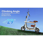 GLIDER DD1 USB 500W 13Ah Scooter Large Baby Foldable Storage Electric 11-inch W/ Capacity 48V Charger Seat