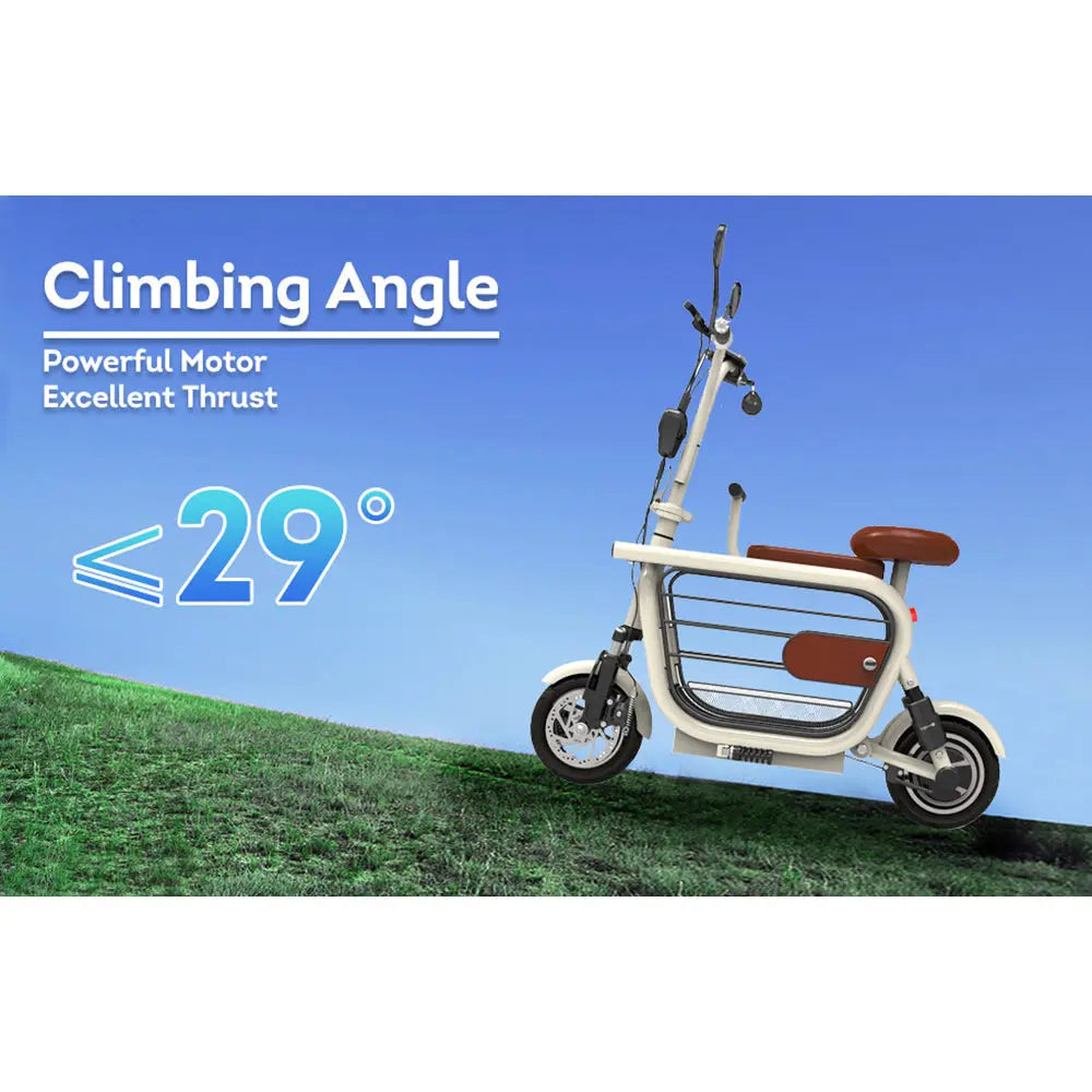 GLIDER DD1 USB 500W 13Ah Scooter Large Baby Foldable Storage Electric 11-inch W/ Capacity 48V Charger Seat