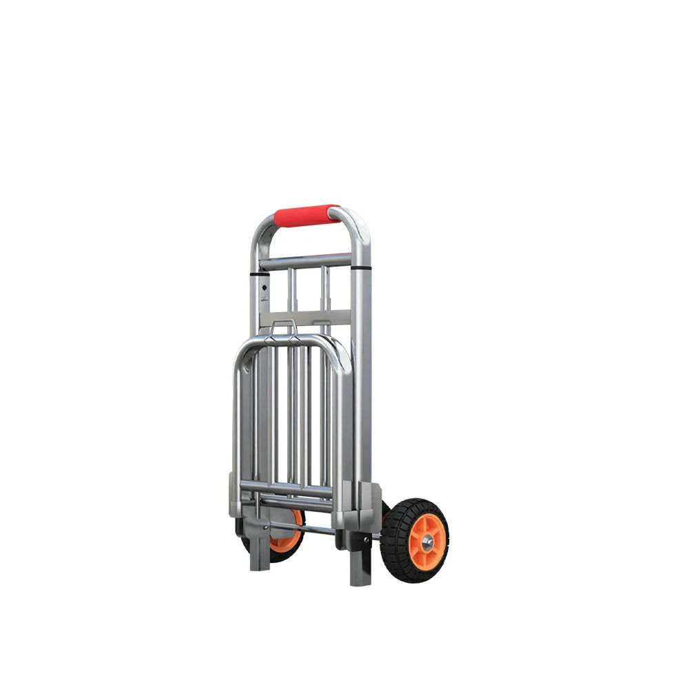 GROVIA Folding Hand Trolley 40mm Reinforced Frame Adjustable Handle Quiet Wheels for Shopping Parcel Home Moving Use