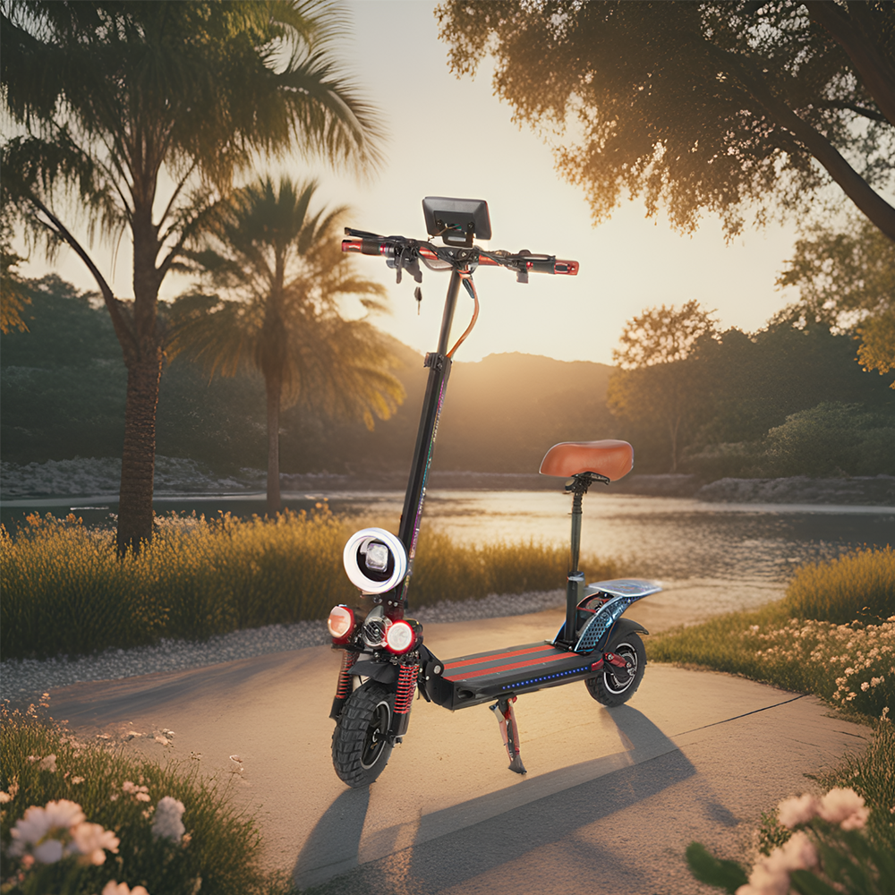 GLIDER YE Scooter 8 Portable Electric Lithium 1200W Battery - Red