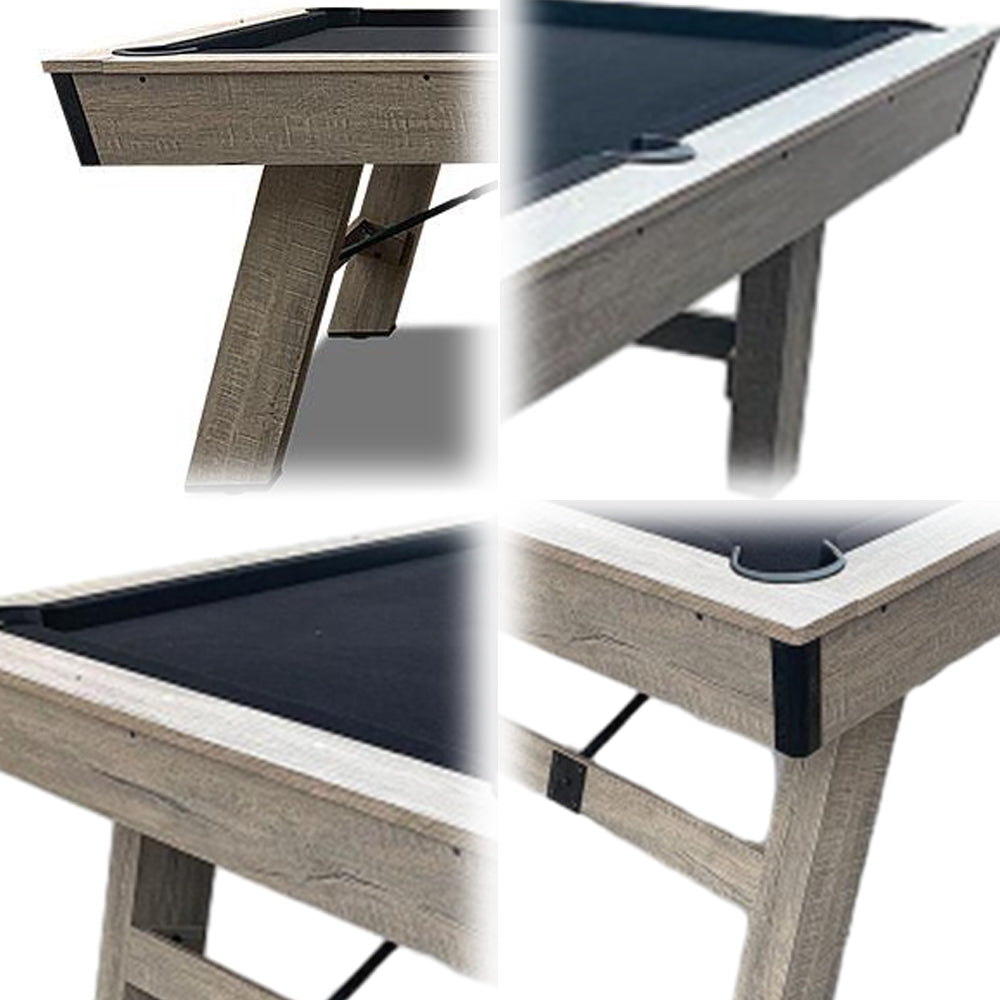 CUETIQ LM 7FT Frame Free Snooker Mist Black MDF / Silver / Table Billiards Pool Felt Gift