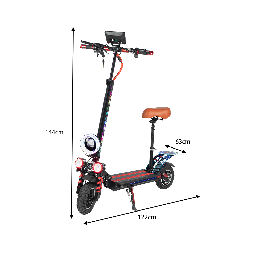 GLIDER YE Scooter 8 Portable Electric Lithium 1200W Battery - Red