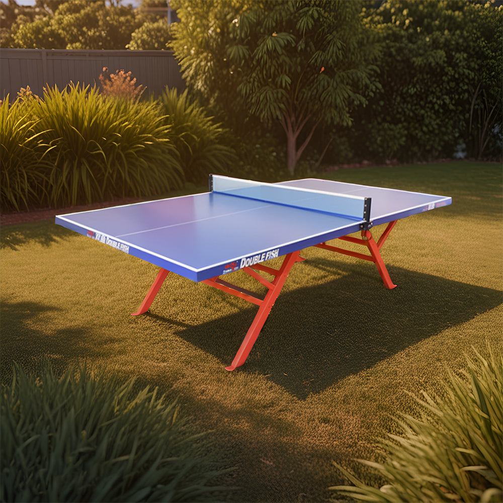 DOUBLE FISH ITTF Pingpong Blue Table Table-Bats Waterproof Net Tennis SW321 Outdoor Balls Approve