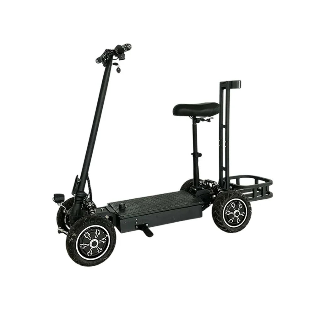 AKEZ 1000W Dual-Motor Electric Scooter featuring Golf Carrier, Long-Range Lithium Battery, Foldable All-Terrain Design -Black
