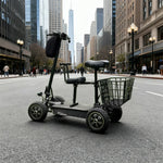 ROLLUX 1000W Dual Motor Electric Scooter with Front Basket & Shock-Absorbing Seat, Foldable Design, 45-55km Range - Black