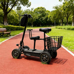 ROLLUX 1000W Dual Motor Electric Scooter with Front Basket & Shock-Absorbing Seat, Foldable Design, 45-55km Range - Black