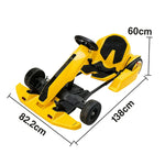 GLIDER 54V4.4A Kids Electric Go Kart Adjustable Frame Lithium Battery Drift Style Ride On Yellow