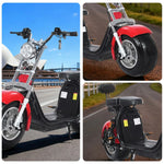 AKEZ Harley Electric Scooter 60V 1500W/2000W Brushless Motor, Dual Suspension, Dual Removable Lithium Battery, 10-inch Tyres Cruise at 25km/h Unlock More Power (Details Inside)*