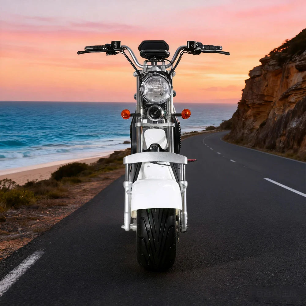 AKEZ Harley Electric Scooter 60V 1500W/2000W Motor, Dual Removable Lithium Batteries, 10-inch Tyres & Backrest Comfort Design Cruise at 25km/h Unlock More Power (Details Inside)*