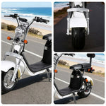 AKEZ Harley Electric Scooter 60V 1500W/2000W Motor, Dual Removable Lithium Batteries, 10-inch Tyres & Backrest Comfort Design Cruise at 25km/h Unlock More Power (Details Inside)*