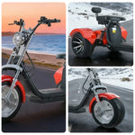 AKEZ Harley Electric Scooter 60V 1500W/2000W Brushless Motor, Dual Removable Lithium Battery, 12-inch Vacuum Tyres, Digital LCD Dashboard Cruise at 25km/h Unlock More Power (Details Inside)*