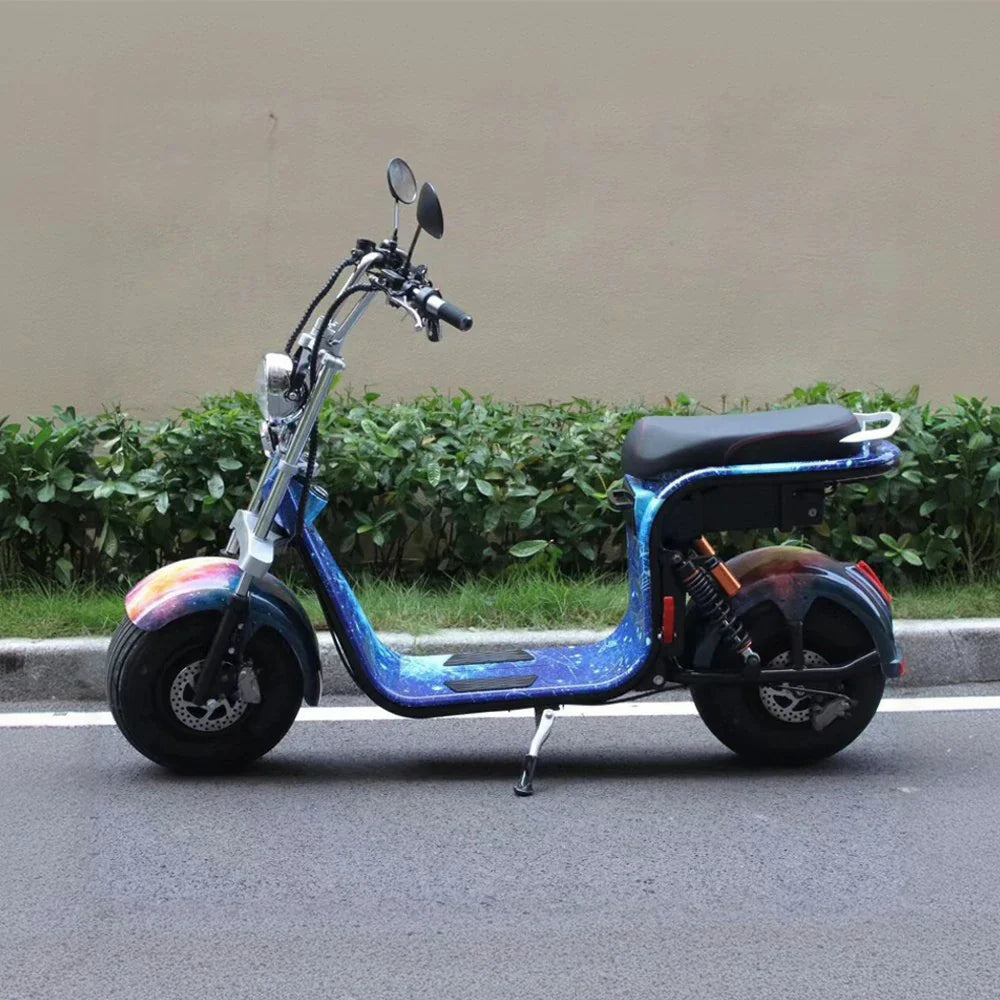AKEZ Harley Electric Scooter 60V 1500W/2000W Brushless Motor, Dual Removable Lithium Battery,  Rear Storage Backrest Design Cruise at 25km/h Unlock More Power (Details Inside)*