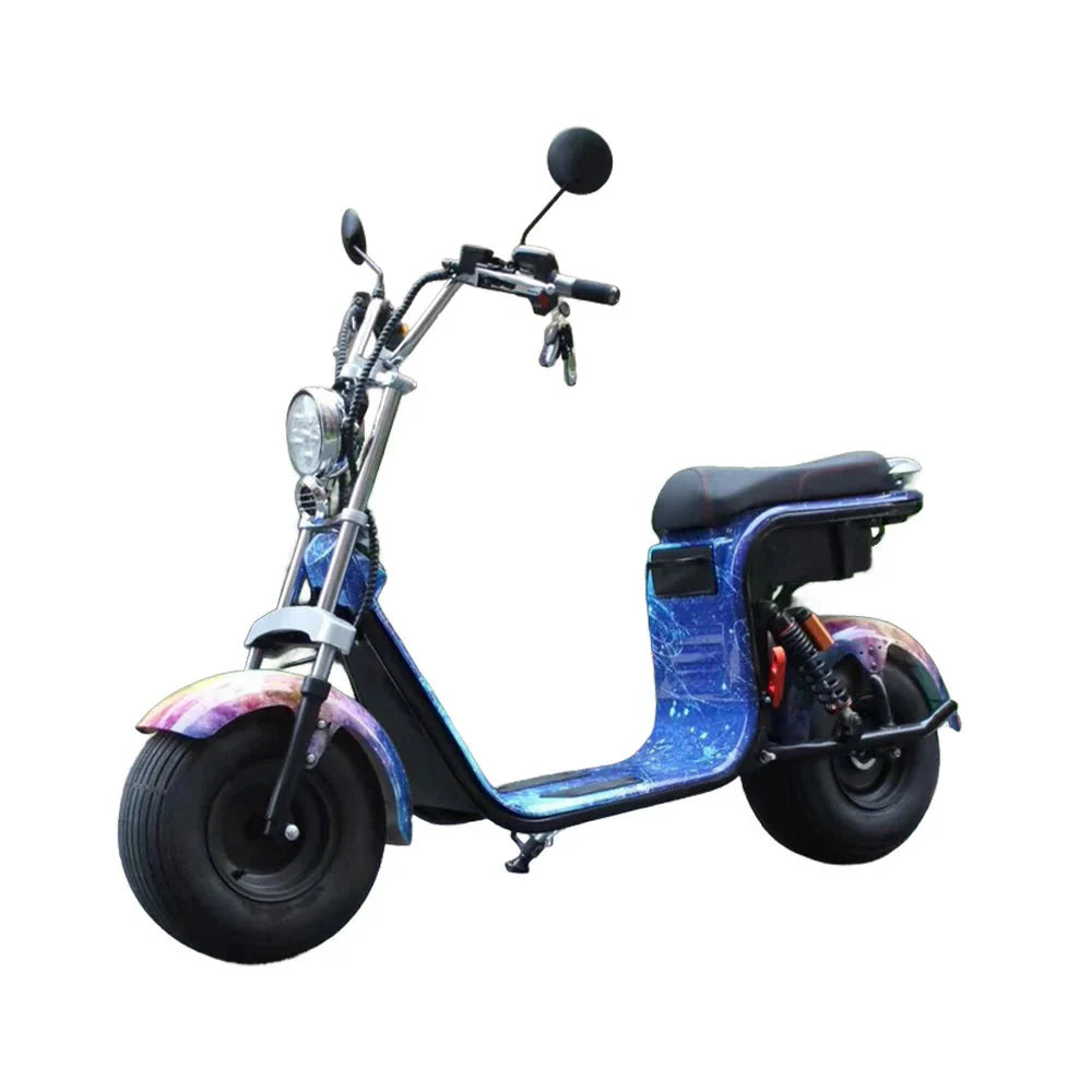AKEZ Harley Electric Scooter 60V 1500W/2000W Brushless Motor, Dual Removable Lithium Battery,  Rear Storage Backrest Design Cruise at 25km/h Unlock More Power (Details Inside)*