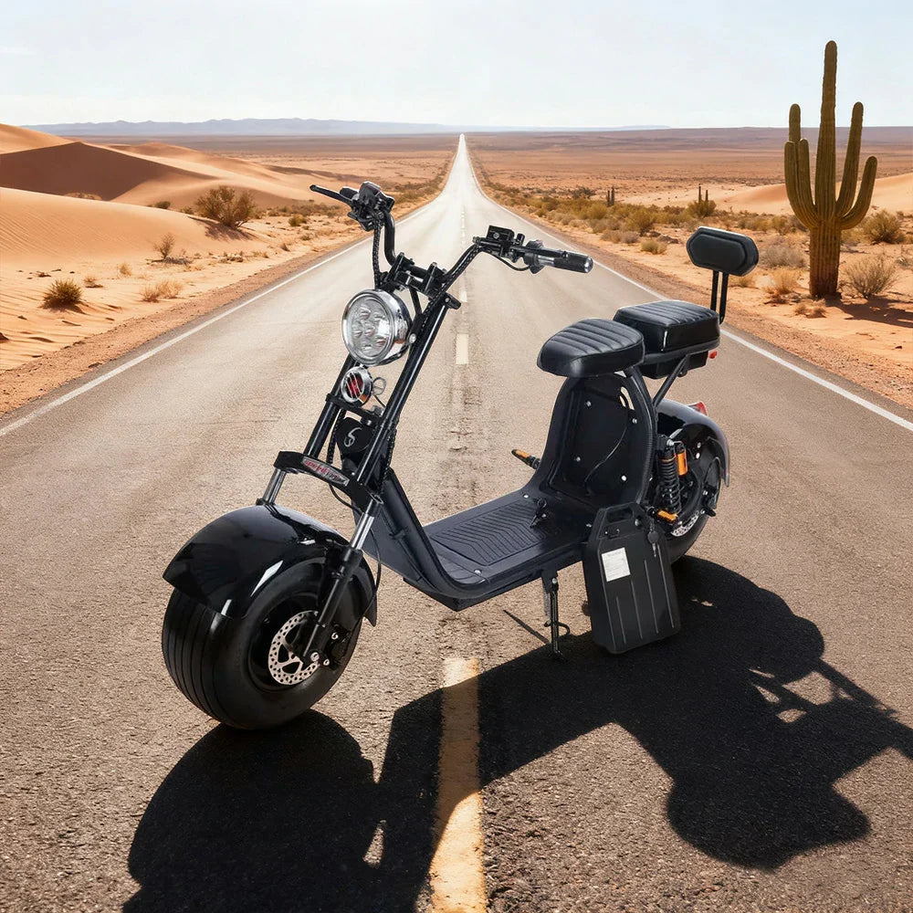 AKEZ Harley Electric Bike 60V 1500/2000W Brushless Motor, Dual Lithium Batteries, 8-inch Vacuum Tyres Hydraulic & Air Suspension Cruise at 25km/h Unlock More Power (Details Inside)*