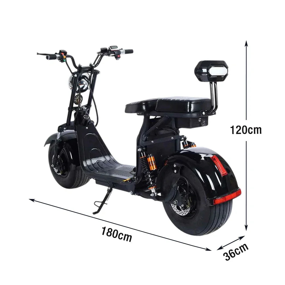 AKEZ Harley Electric Bike 60V 1500/2000W Brushless Motor, Dual Lithium Batteries, 8-inch Vacuum Tyres Hydraulic & Air Suspension Cruise at 25km/h Unlock More Power (Details Inside)*