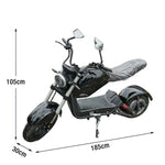 AKEZ Harley Harley Electric Bike 60V 1500W/2000W Brushless Motor, Lithium Battery, Dual Suspension, 10-inch Tyres Cruise at 25km/h Unlock More Power (Details Inside)*