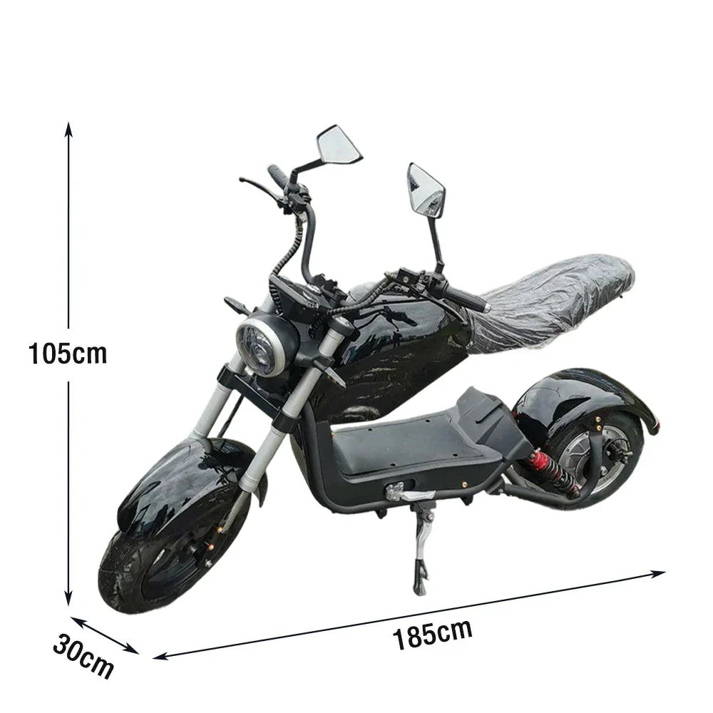 AKEZ Harley Harley Electric Bike 60V 1500W/2000W Brushless Motor, Lithium Battery, Dual Suspension, 10-inch Tyres Cruise at 25km/h Unlock More Power (Details Inside)*