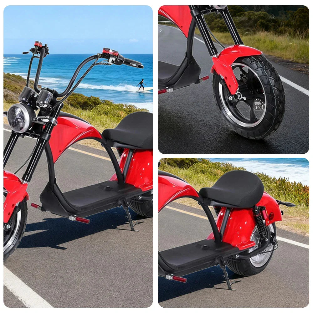 AKEZ Harley Harley Electric Bike 60V 1500/2000W Brushless Motor, Removable Lithium Battery, Dual Suspension, 12-inch Tyres Cruise at 25km/h Unlock More Power (Details Inside)*