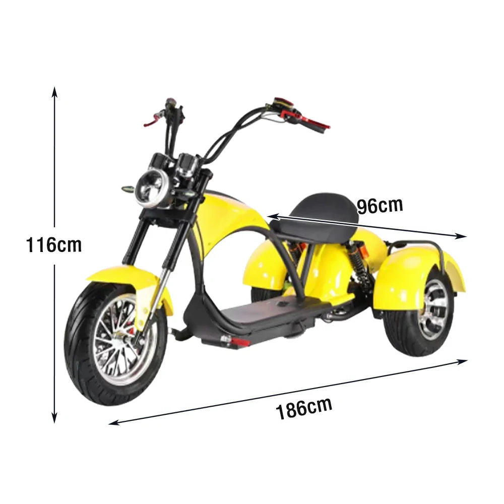 AKEZ Harley Harley Electric Bike 60V 2000W Brushless Motor, Removable Lithium Battery, 12-inch Tyres, Dual Suspension Cruise at 25km/h Unlock More Power (Details Inside)*