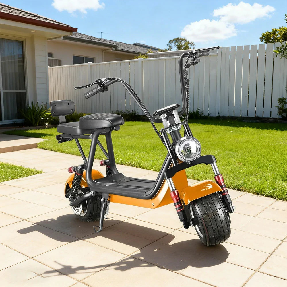 AKEZ Harley Electric Bike 48V 800W, Removable Lithium Battery, Dual Suspension, LED Lights, 6-inch Tyres Cruise at 25km/h - Unlock More Power (Details Inside)*