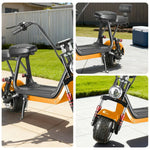AKEZ Harley Electric Bike 48V 800W, Removable Lithium Battery, Dual Suspension, LED Lights, 6-inch Tyres Cruise at 25km/h - Unlock More Power (Details Inside)*