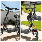 AKEZ Harley Electric Bike 48V 800W Brushless Motor, Removable Lithium Battery, 6-inch Tyres, Aluminium Suspension Single-Bar Foldable Handlebar Cruise at 25km/h - Unlock More Power (Details Inside)*