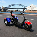 AKEZ Harley Electric Bike 60V 1500/2000W Brushless Motor, Lithium Battery, 8-inch Vacuum Tyres, Comfortable Seat with Backrest Cruise at 25km/h Unlock More Power (Details Inside)*