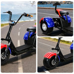 AKEZ Harley Electric Bike 60V 1500/2000W Brushless Motor, Lithium Battery, 8-inch Vacuum Tyres, Comfortable Seat with Backrest Cruise at 25km/h Unlock More Power (Details Inside)*