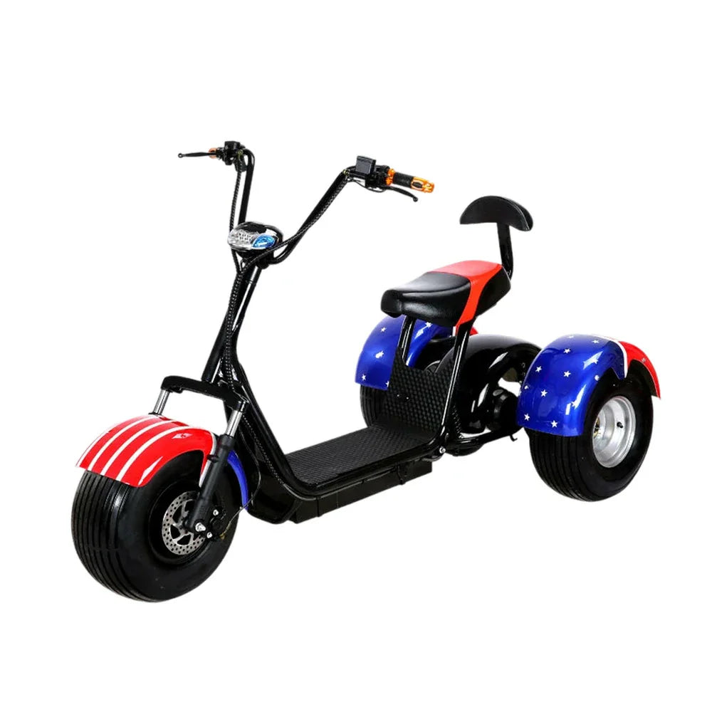 AKEZ Harley Electric Bike 60V 1500/2000W Brushless Motor, Lithium Battery, 8-inch Vacuum Tyres, Comfortable Seat with Backrest Cruise at 25km/h Unlock More Power (Details Inside)*