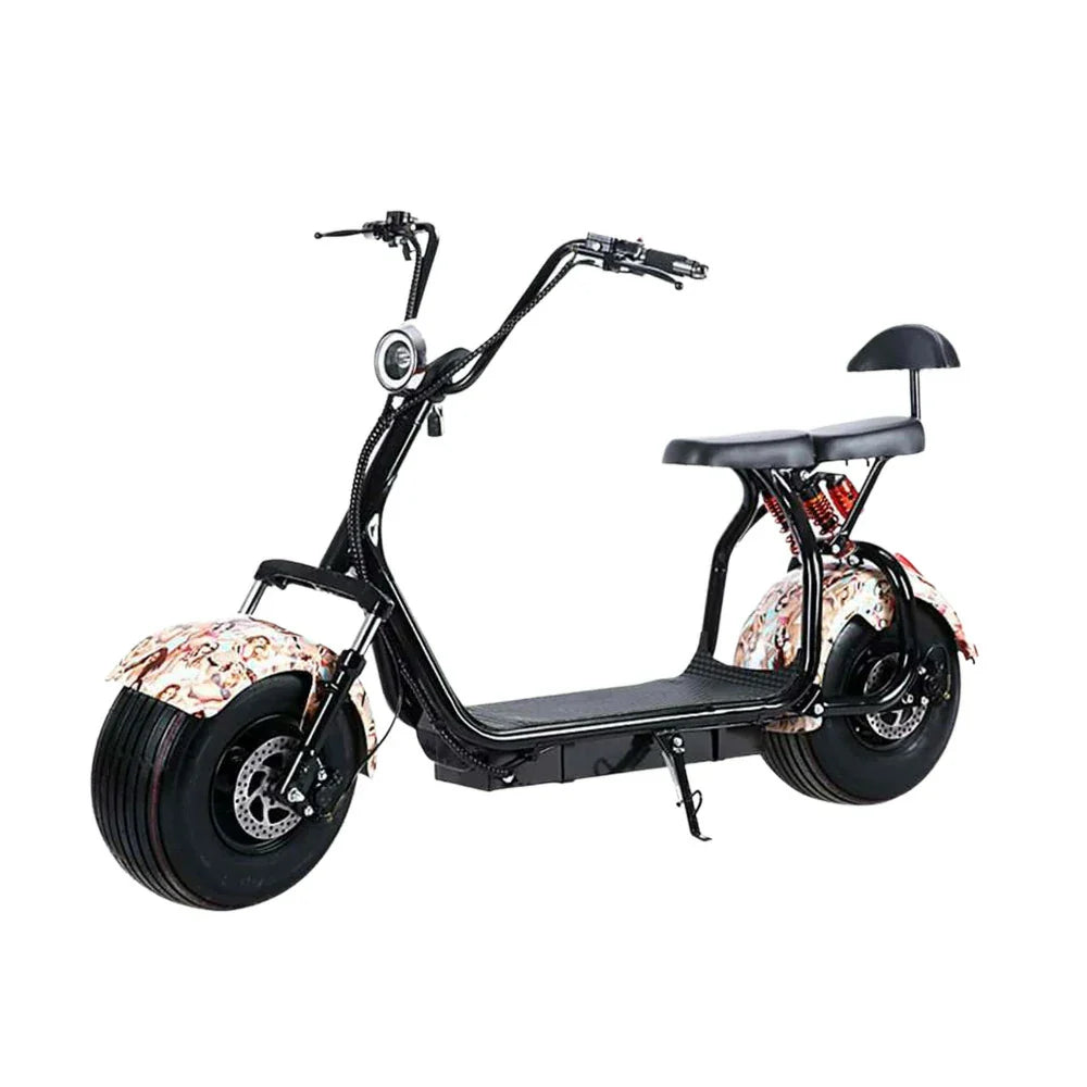 AKEZ Harley Electric Scooter 1500/2000W, Dual Suspension, 8-inch Vacuum Tyres, Lithium Battery - Smooth & Safe Ride Cruise at 25km/h Unlock More Power (Details Inside)*