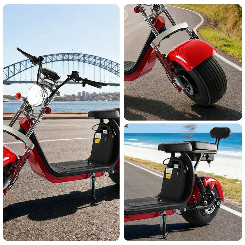 AKEZ Harley Electric Bike 60V 1500/2000W Brushless Motor, Dual Suspension System, Removable Lithium Battery, 8-inch Tyres & Waterproof Base Cruise at 25km/h Unlock More Power (Details Inside)*