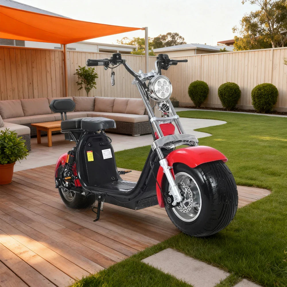 AKEZ Harley Electric Scooter 60V 1500W/2000W Brushless Motor, Dual Suspension, Removable Lithium Battery, 10-inch Tyres Cruise at 25km/h Unlock More Power (Details Inside)*