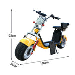 AKEZ Harley Electric Scooter 60V 1500W/2000W Brushless Motor, 12-inch Vacuum Tyres, LED Lighting & Waterproof Base Cruise at 25km/h Unlock More Power (Details Inside)*