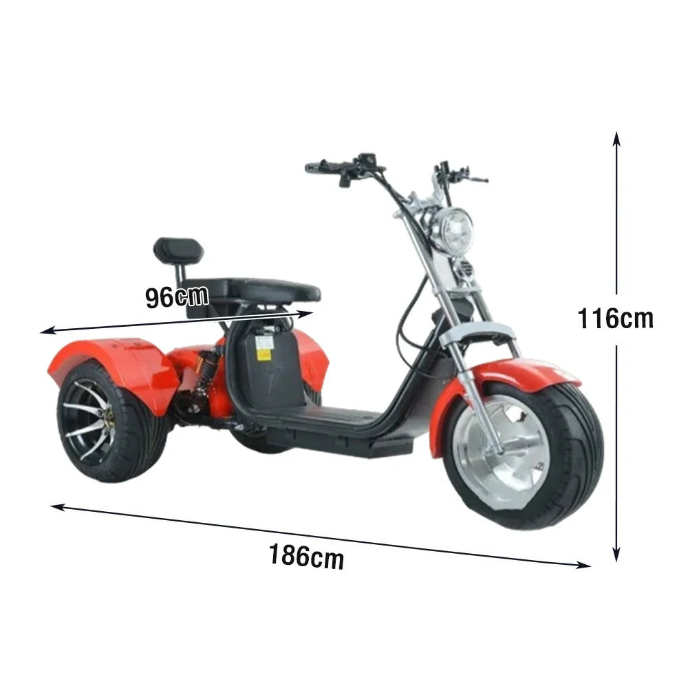 AKEZ Harley Electric Scooter 60V 1500W/2000W Brushless Motor, Removable Lithium Battery, 12-inch Vacuum Tyres, Digital LCD Dashboard Cruise at 25km/h Unlock More Power (Details Inside)*