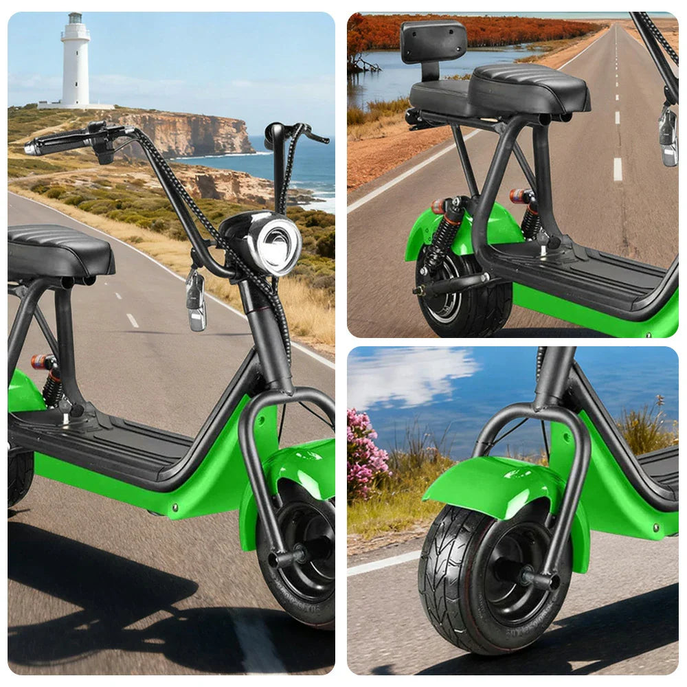 AKEZ Harley Electric Bike 60V 1500/2000W Brushless Motor, Removable Lithium Battery, 8-inch Vacuum Tyres Waterproof Base Design Cruise at 25km/h Unlock More Power (Details Inside)*