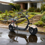 AKEZ Harley Electric Scooter 1500/2000W, Dual Suspension, 8-inch Vacuum Tyres, Lead-acid Battery - Smooth & Safe Ride Cruise at 25km/h Unlock More Power (Details Inside)*