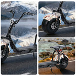 AKEZ Harley Electric Scooter 1500/2000W, Dual Suspension, 8-inch Vacuum Tyres, Lead-acid Battery - Smooth & Safe Ride Cruise at 25km/h Unlock More Power (Details Inside)*
