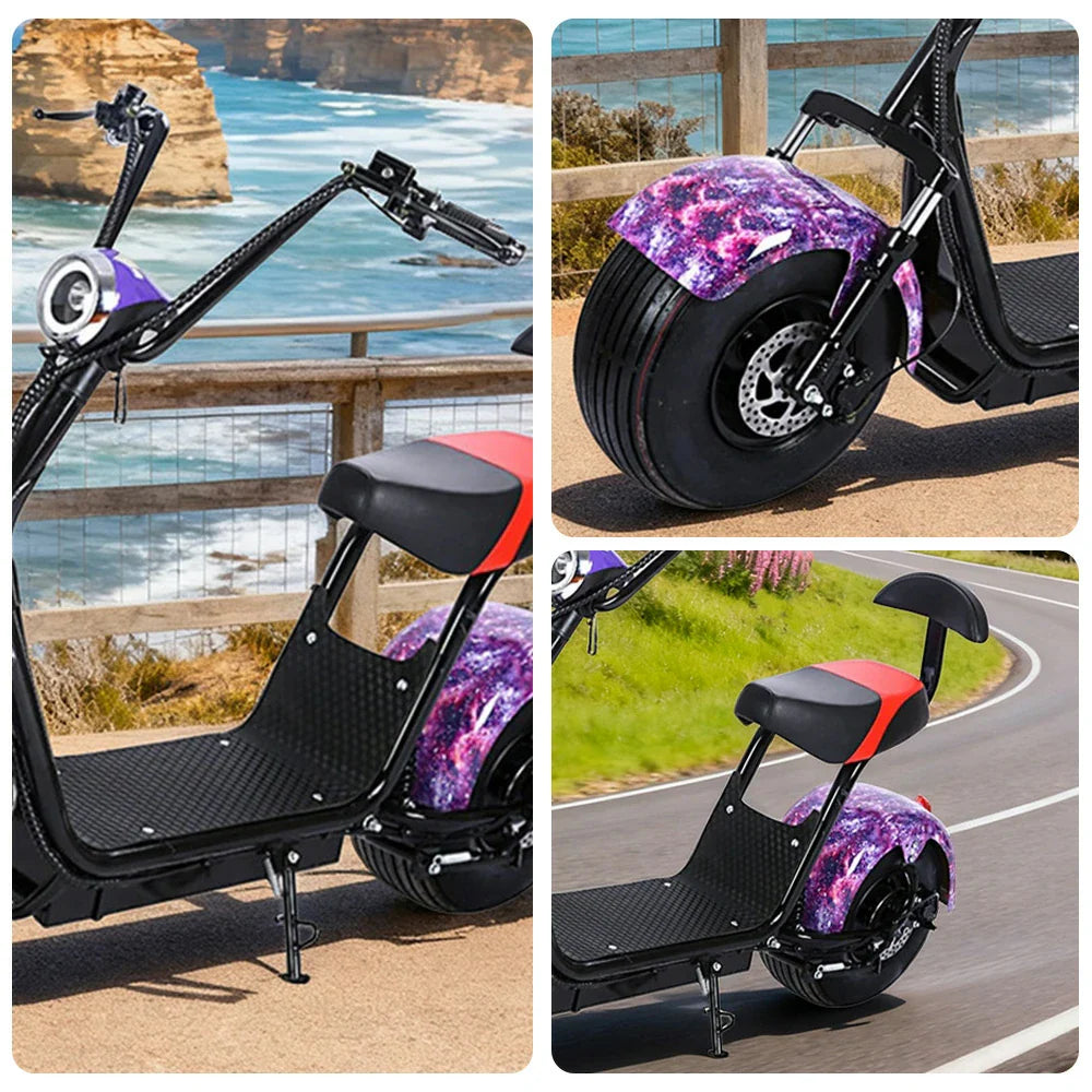 AKEZ Harley Electric Scooter 60V 1500W/2000W Brushless Motor, Lead-Acid Battery, Dual Suspension & Rear Backrest Cruise at 25km/h Unlock More Power (Details Inside)*