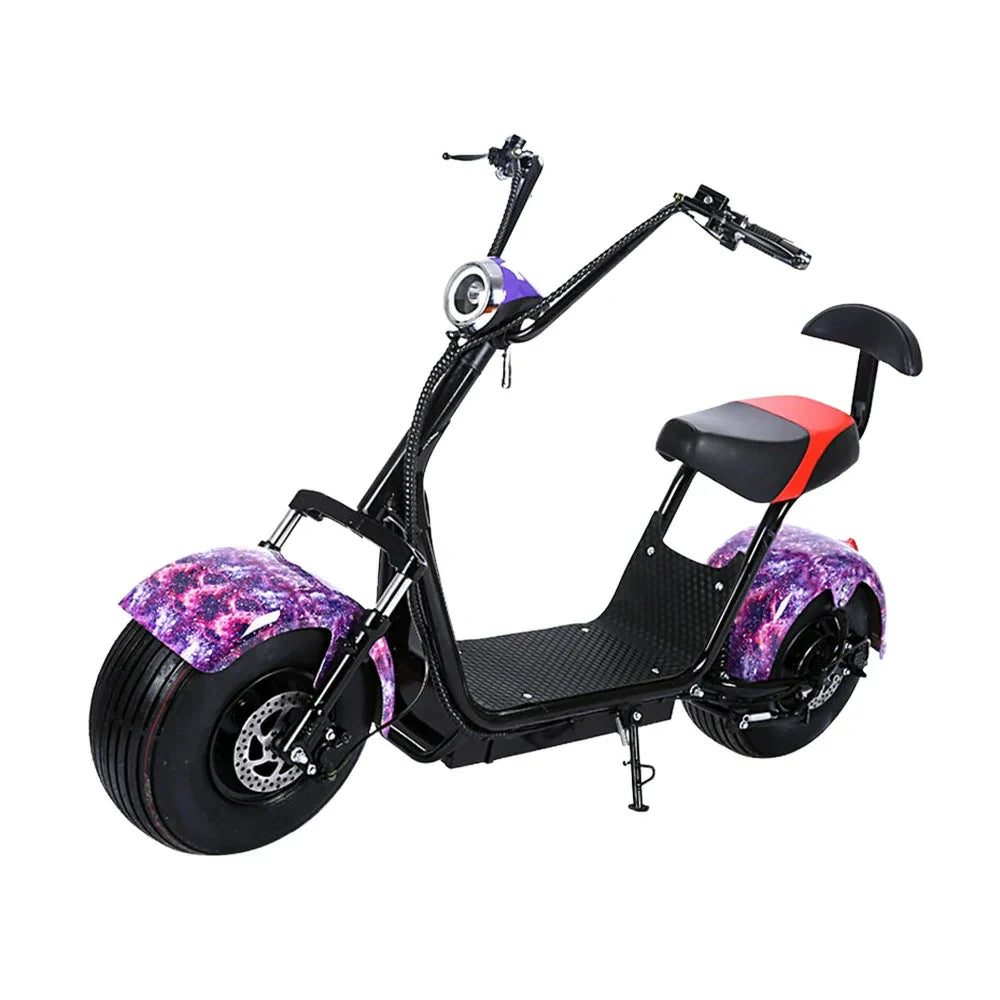 AKEZ Harley Electric Scooter 60V 1500W/2000W Brushless Motor, Lead-Acid Battery, Dual Suspension & Rear Backrest Cruise at 25km/h Unlock More Power (Details Inside)*