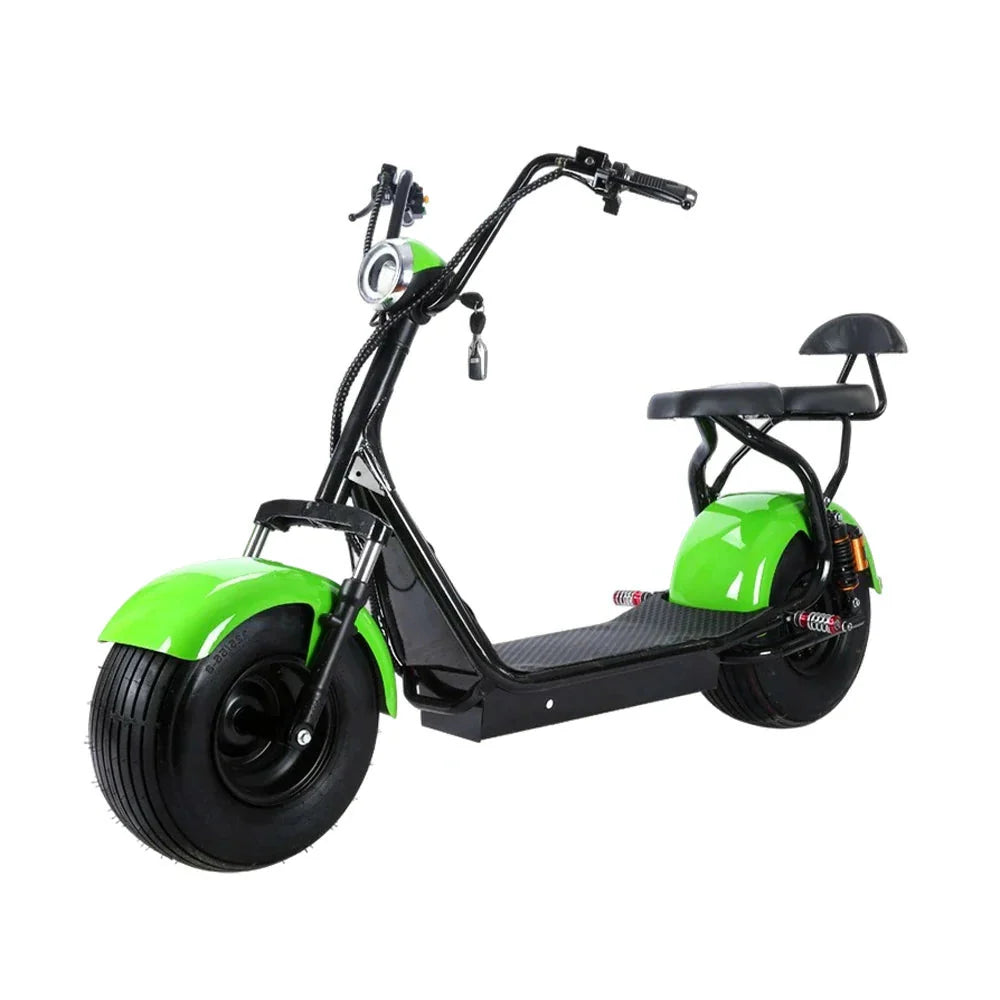 AKEZ Harley Electric Scooter 60V 1500W/2000W Brushless Motor, Lead-Acid Battery, LED Headlight, Rear Backrest, Dual Suspension Cruise at 25km/h Unlock More Power (Details Inside)*